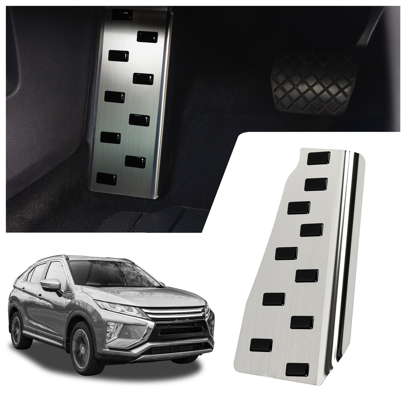 Footrest Plate for Mitsubishi Eclipse Cross (GK) 2017-2025 Black | Silver