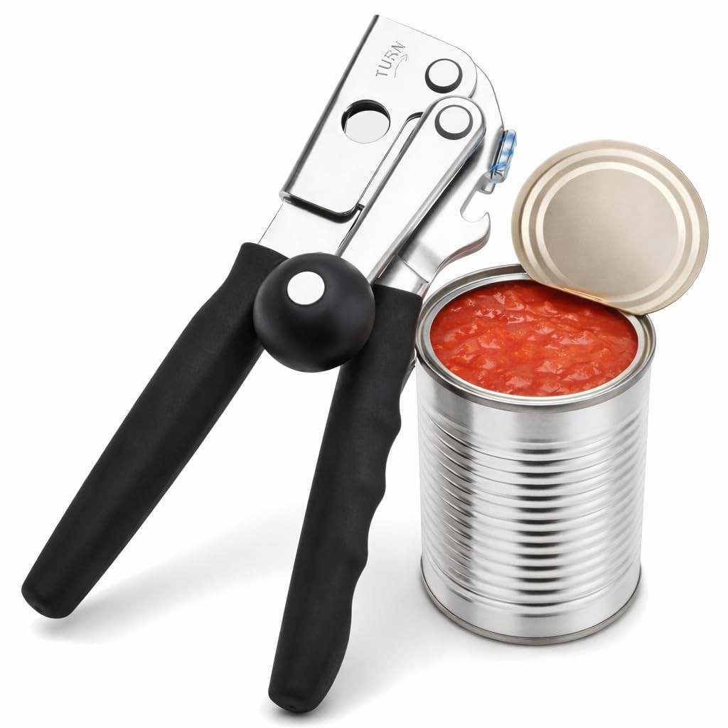 Heavy Duty Manual Can Opener for Seniors & Adults with Magnetic Lid Lifter - ...