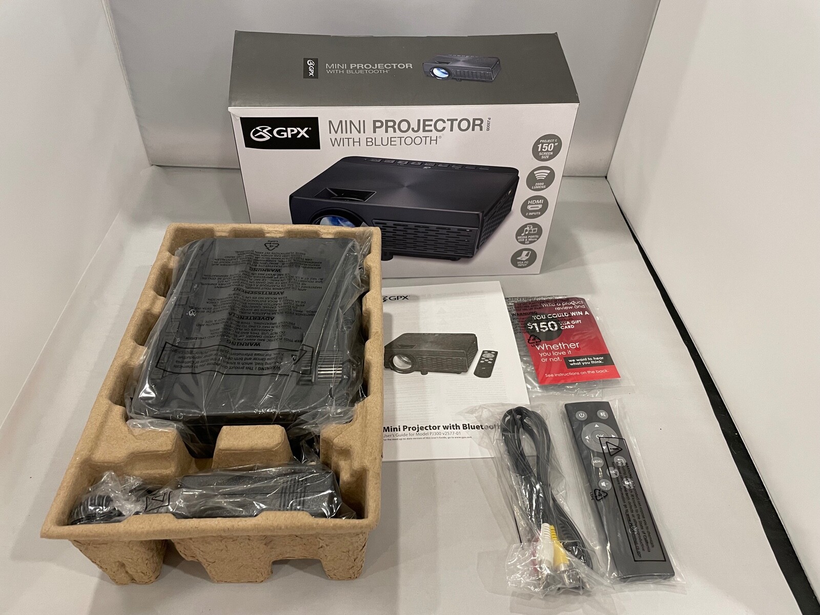 GPX Mini Projector PJ300B With Bluetooth