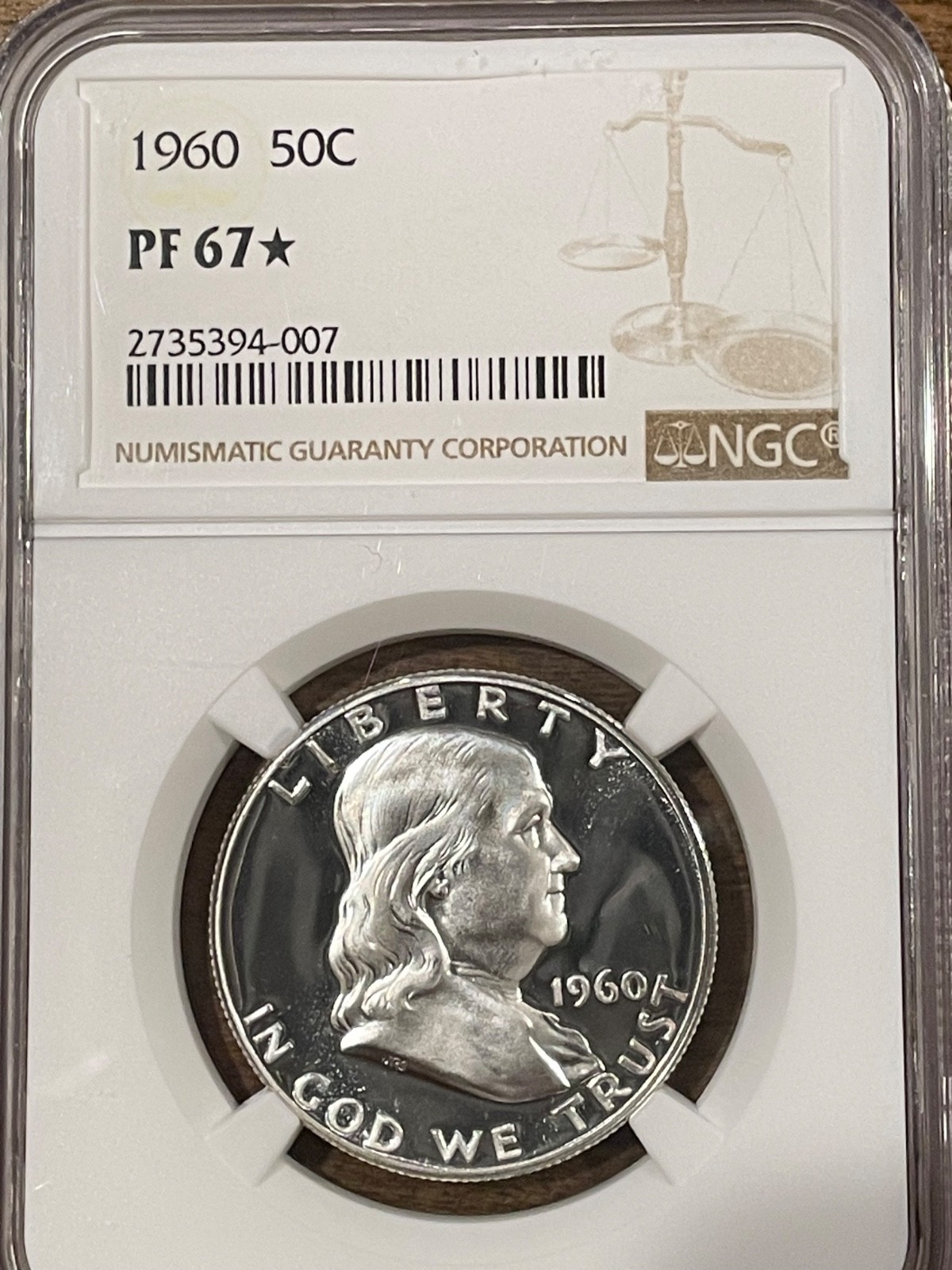 1960 50¢ PF67 NGC Proof Franklin Half Dollar STAR HOLDER