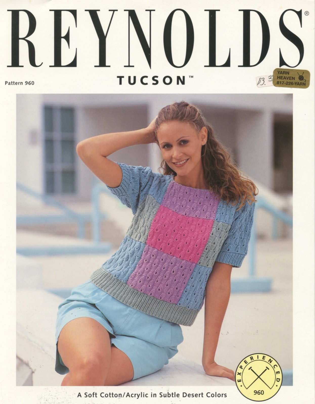 Reynolds Knitting Pattern 960 Tuscon Color Blocked Pullover - Top - Women