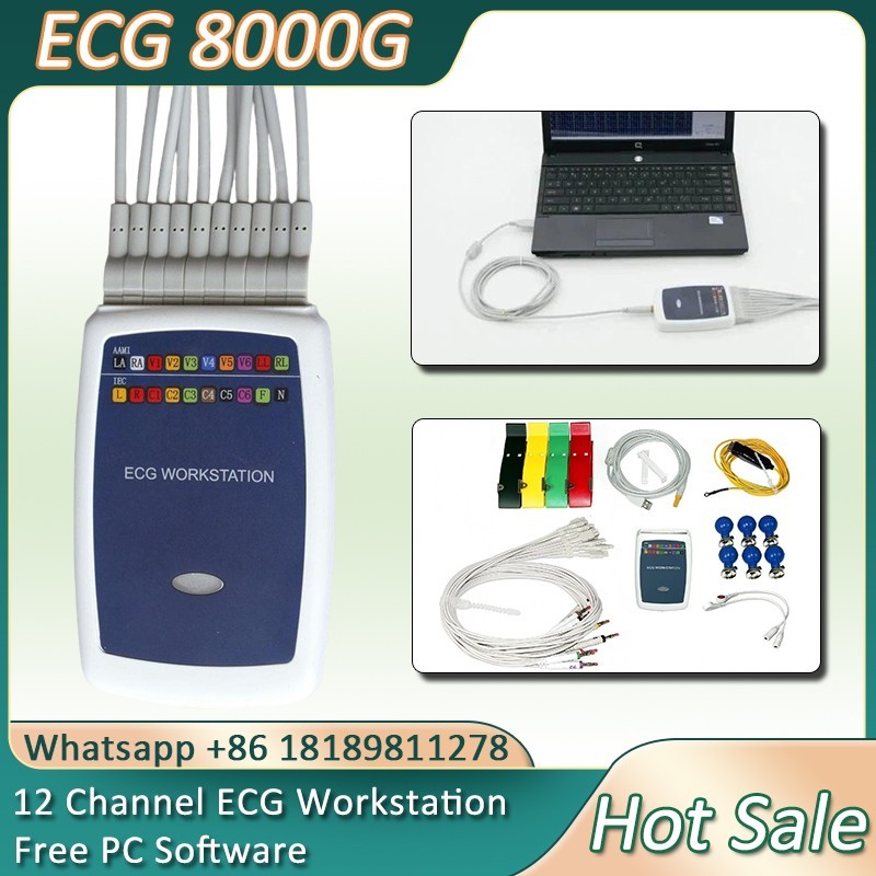 ECG 8000G ECG Workstation 12 Lead Resting EKG Recorder Free PC Software