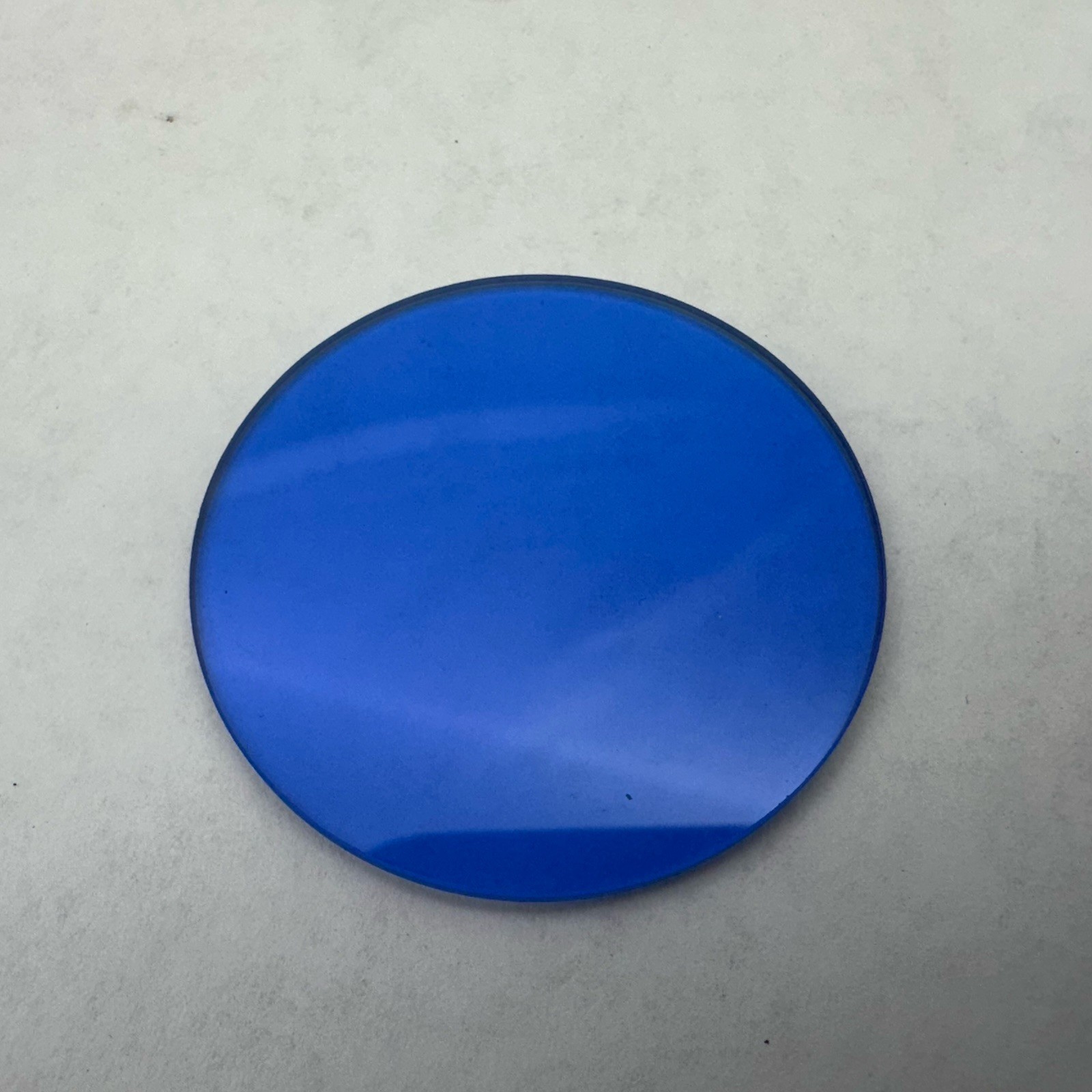 ANTIQUE BLUE GLASS FILTER OPTIC MICROSCOPE PART AS PICTURED 45mm Dia 2mm Thick