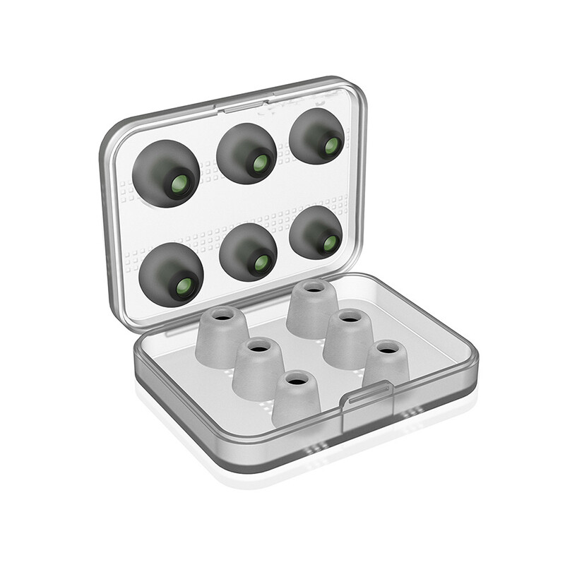 6 Pair Memory Foam Ear Tips Premium Ear Tips Silicone Replacement Earbud Earbuds