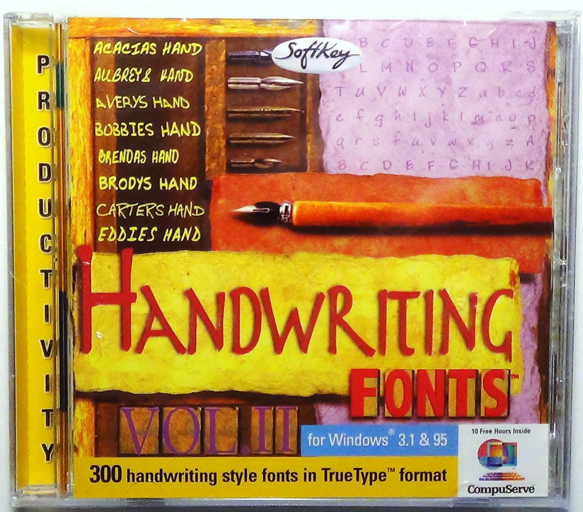 Handwriting Fonts (300 Handwriting Style Fonts in True Type Format) CD-ROM NEW