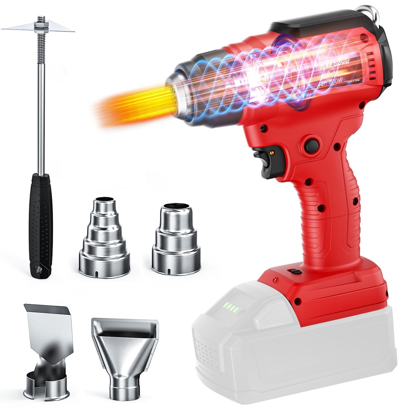 Cordless Heat Gun for Milwaukee 18V Battery, 350W 1022°F (550°C) Solde