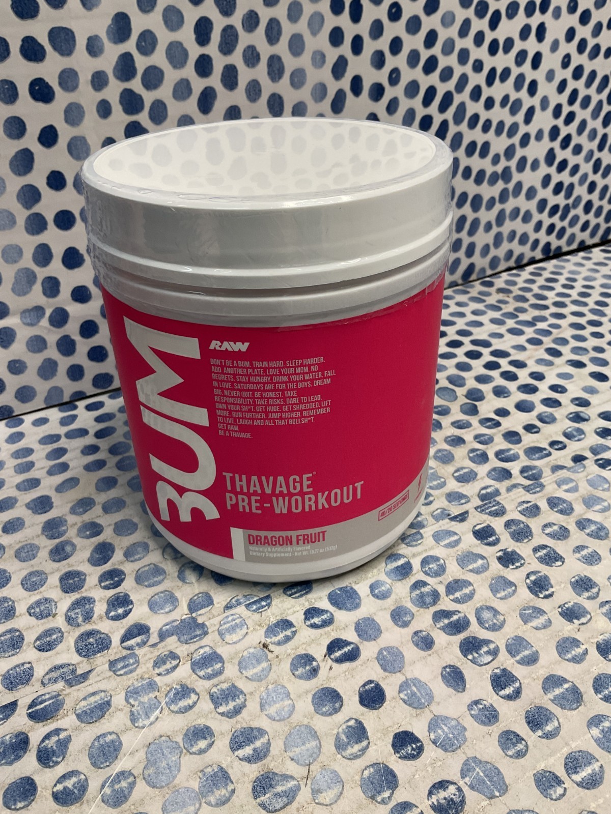 RAW Nutrition CBUM Essential Pre Workout Dragon Fruit 18.77oz  Exp 03/2027