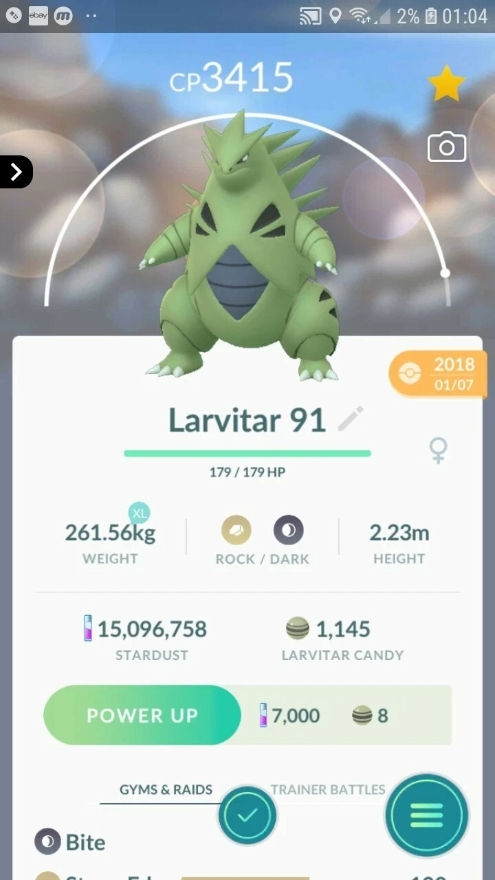 Tyranitar ( Larvitar Evolution ) Pokemon Tr@de Go