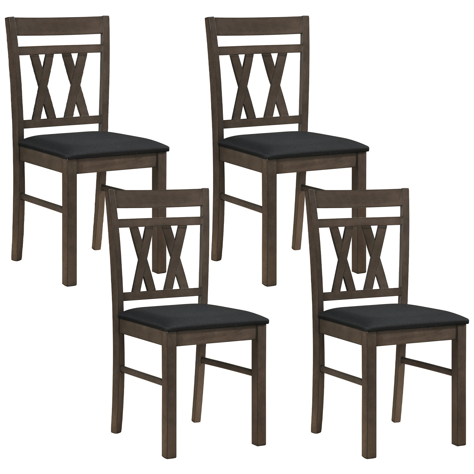 Dining Chairs Set of 4 w/Solid Rubber Wood Frames for Dining Room Living Room