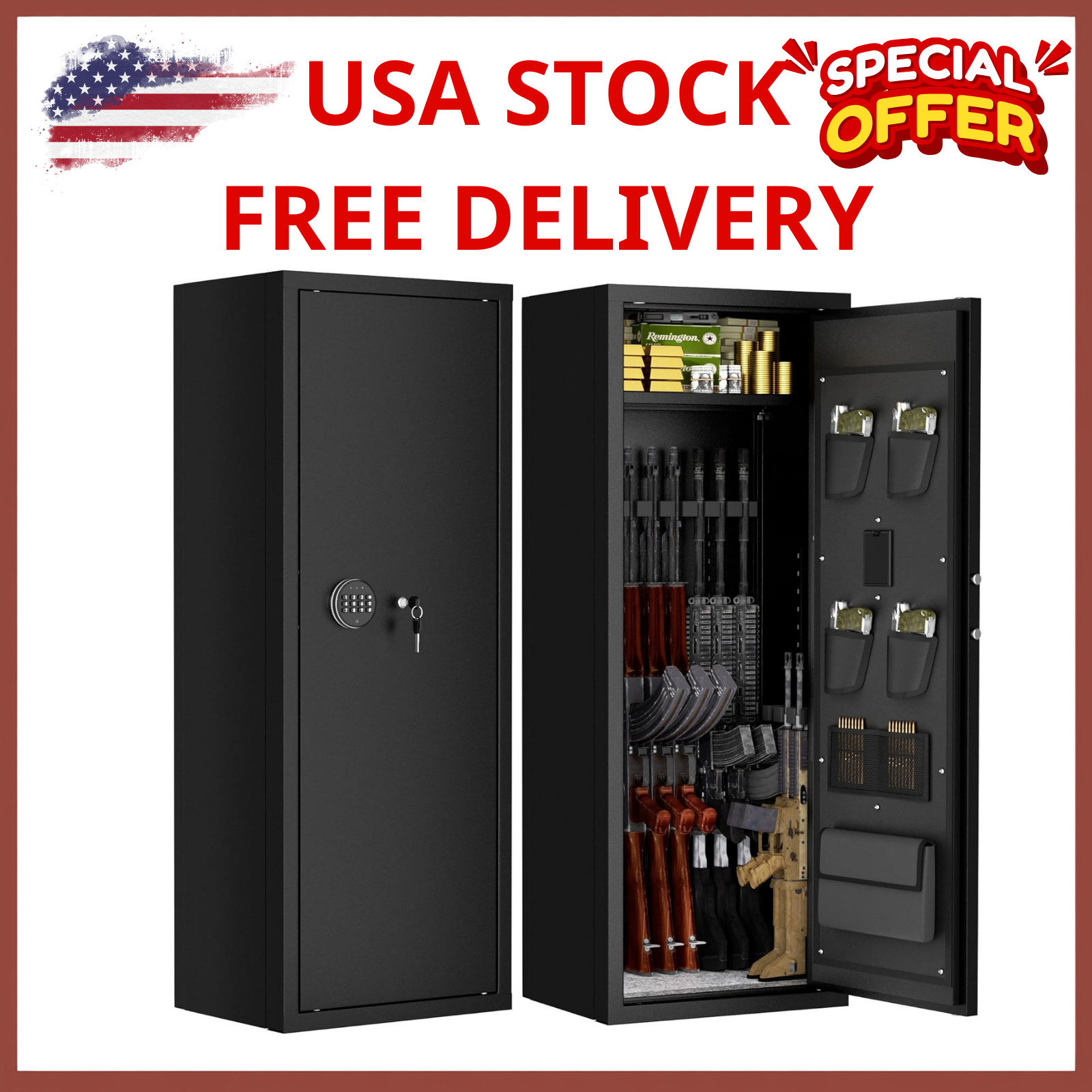 12-15 Gun Safe for Rifles, Fireproof Gun Safe for Rifles and Pistols