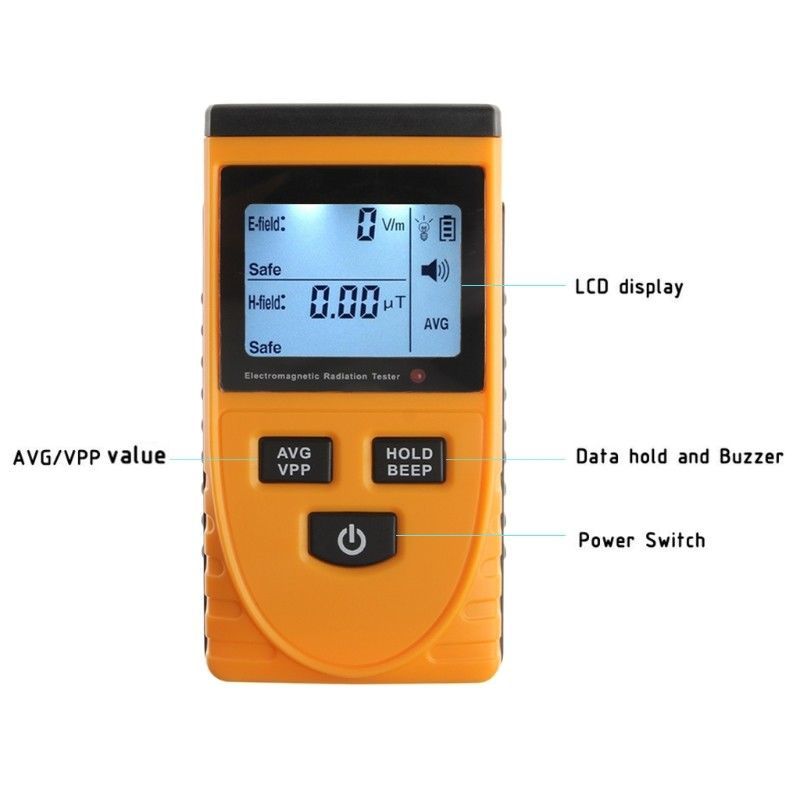 LCD Electromagnetic Radiation Detector Meter Dosimeter Tester For Electric Field