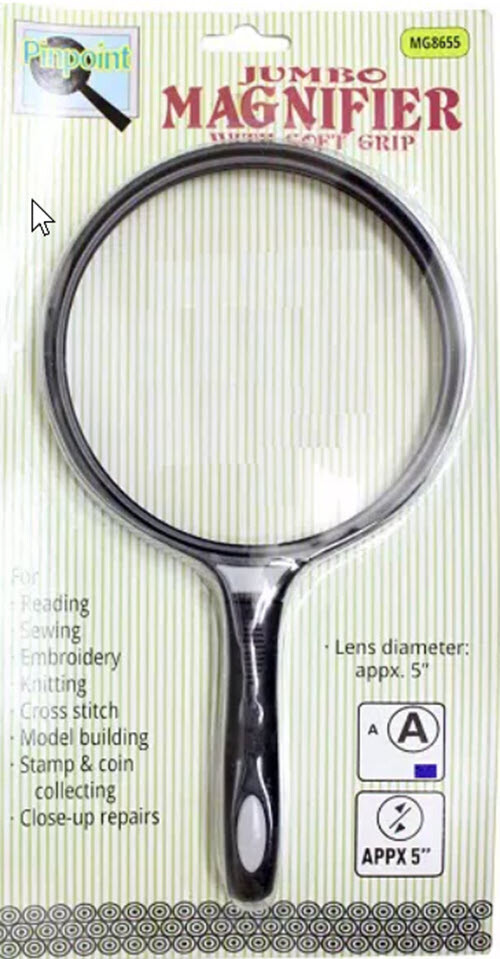 Hawk MG8655 Jumbo 2.5X Magnifying Glass – 5" Diameter Lens for Reading, Crafts