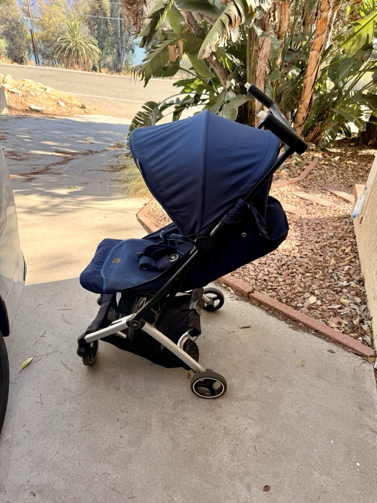 gb Pockit Lightweight Single Stroller Blue Folding Hood/Canopy