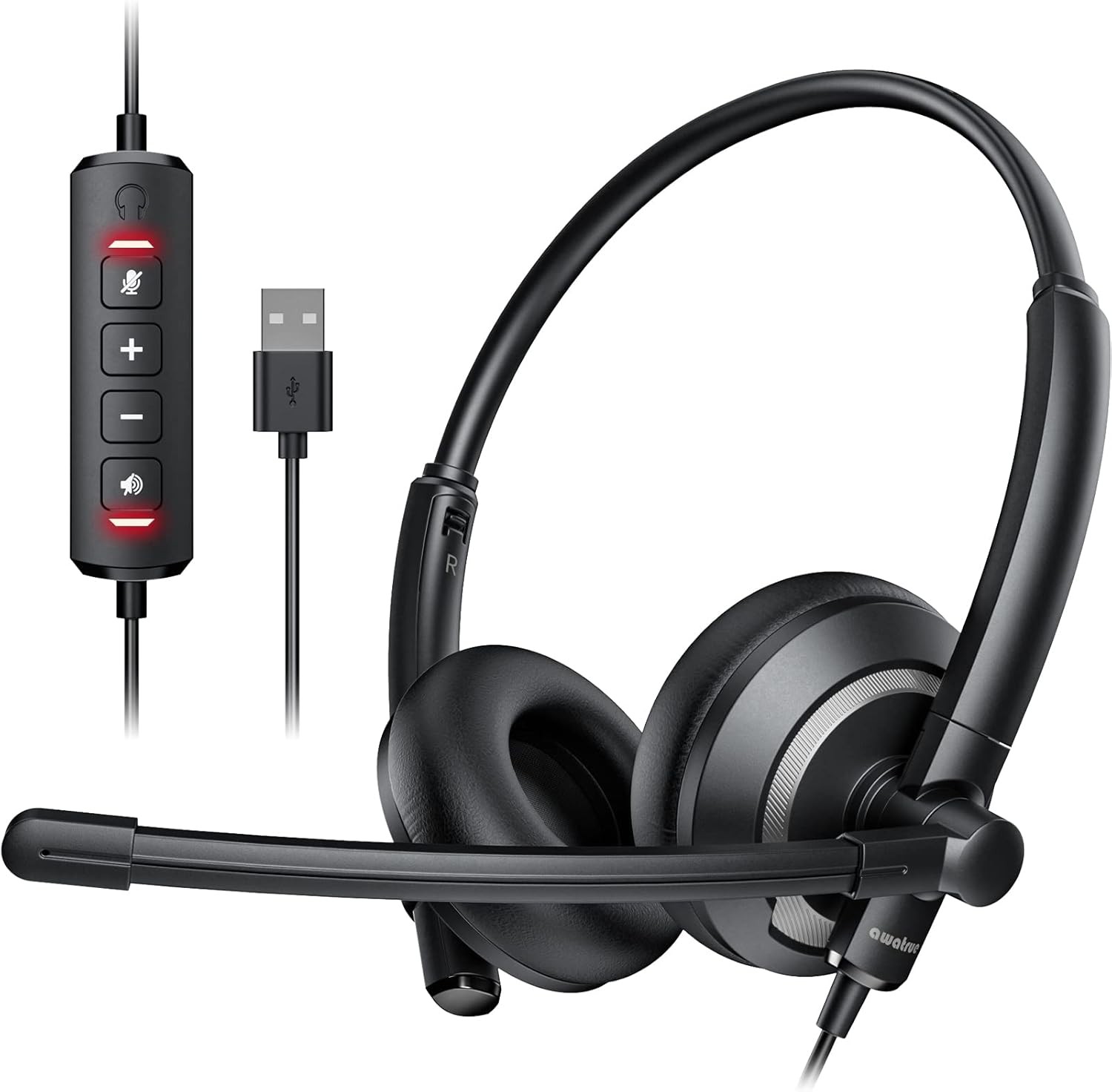 EH05-U Wired USB Headset with Noise Cancelling Microphone for PC Laptop - Headph