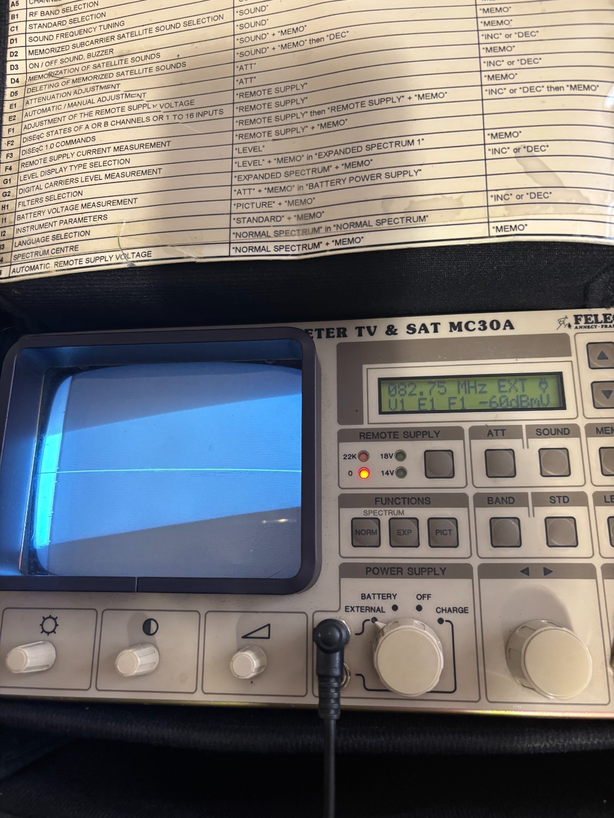 FELEC MC-30A Spectrum Analyzer Field Strength Meter Tested New Battery