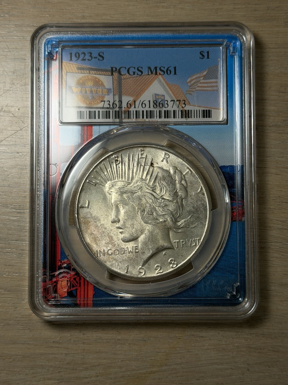 1923 S Peace Dollar PCGS MS 61