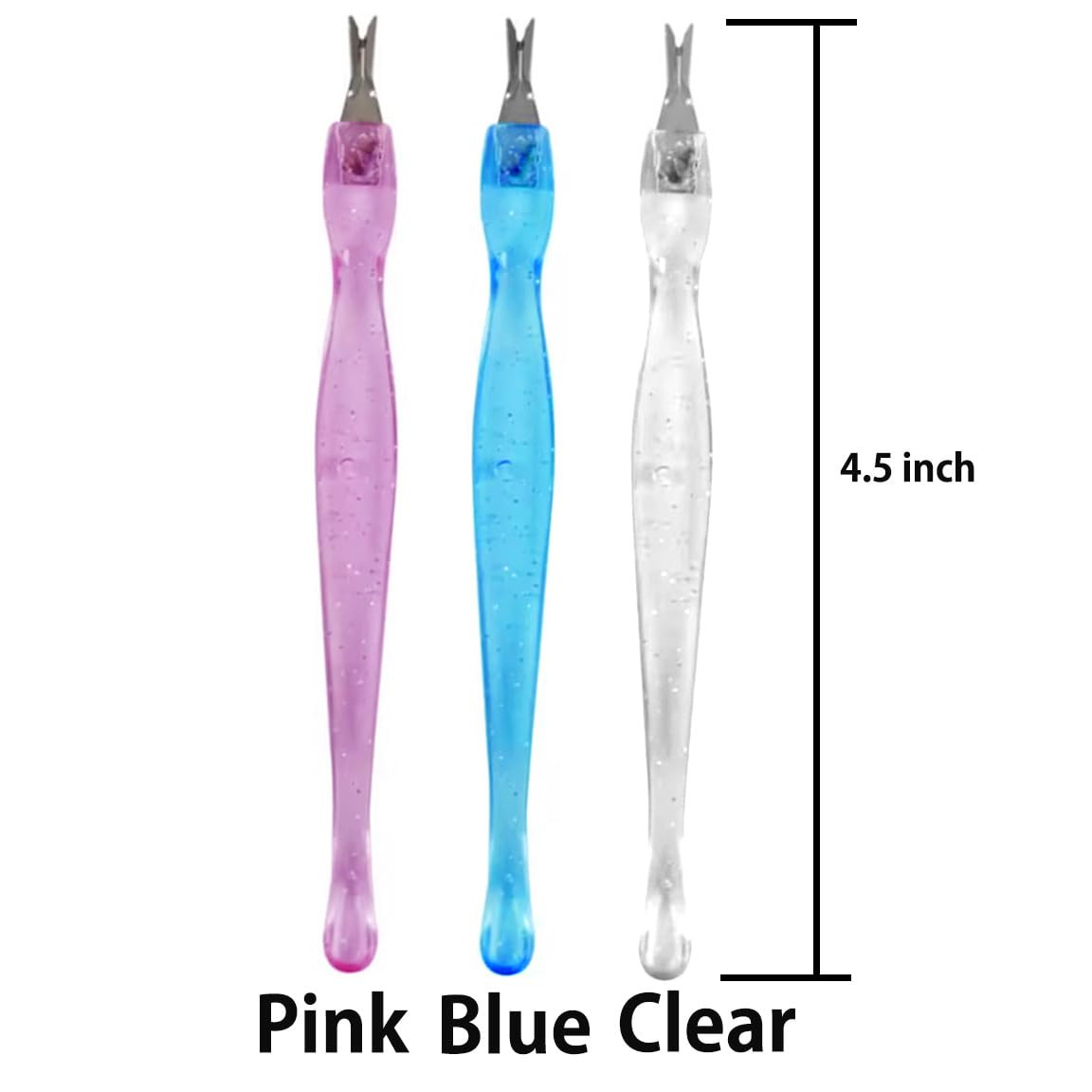 (3 Pack) Color Practical Nail Art Tools Pedicure Cuticle Trimmer Remover Pusher