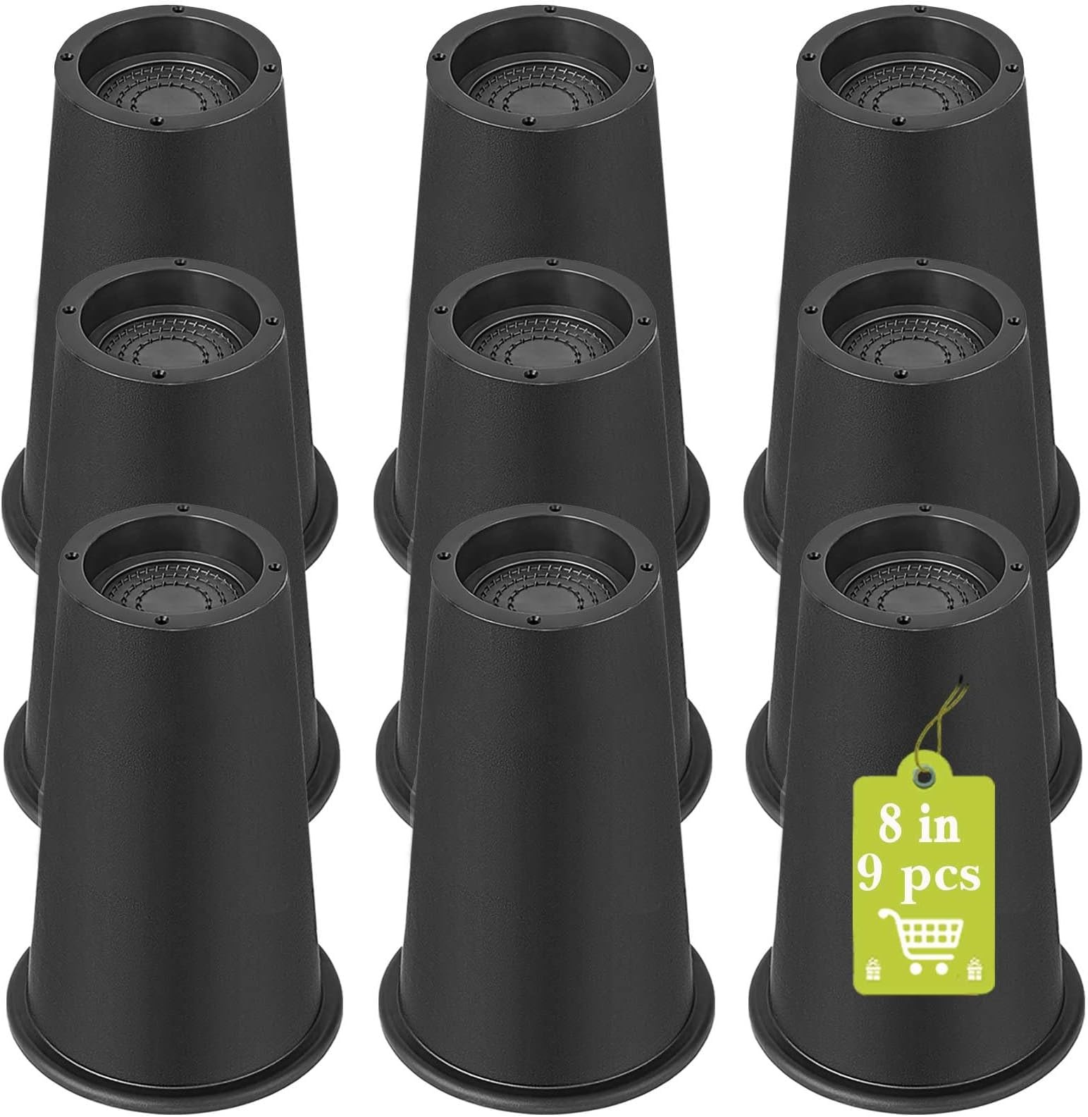 9 Pack Furniture Risers 8 Inch, Bed Risers Heavy Duty for Table Desk Couch Ch...