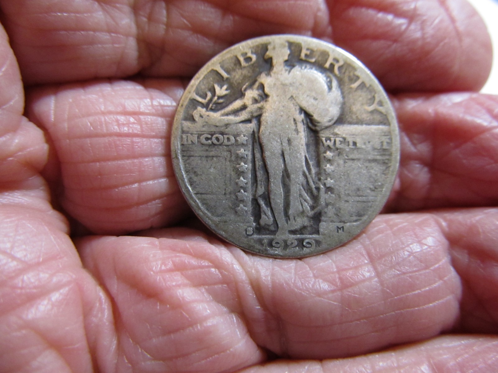 1929-S Standing Liberty Quarter "90% Silver" Very Nice Circulated Original