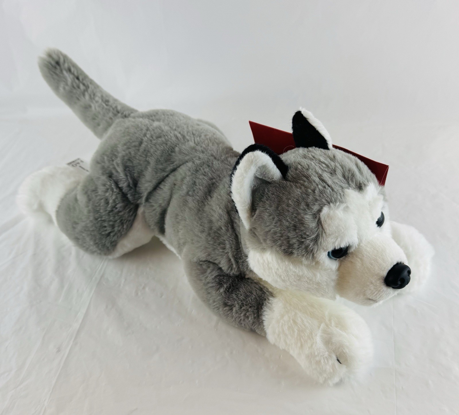 FAO Schwarz Husky Dog Cuddly Ultra-Soft Fur 15" Stuffed Animal Plush Toy