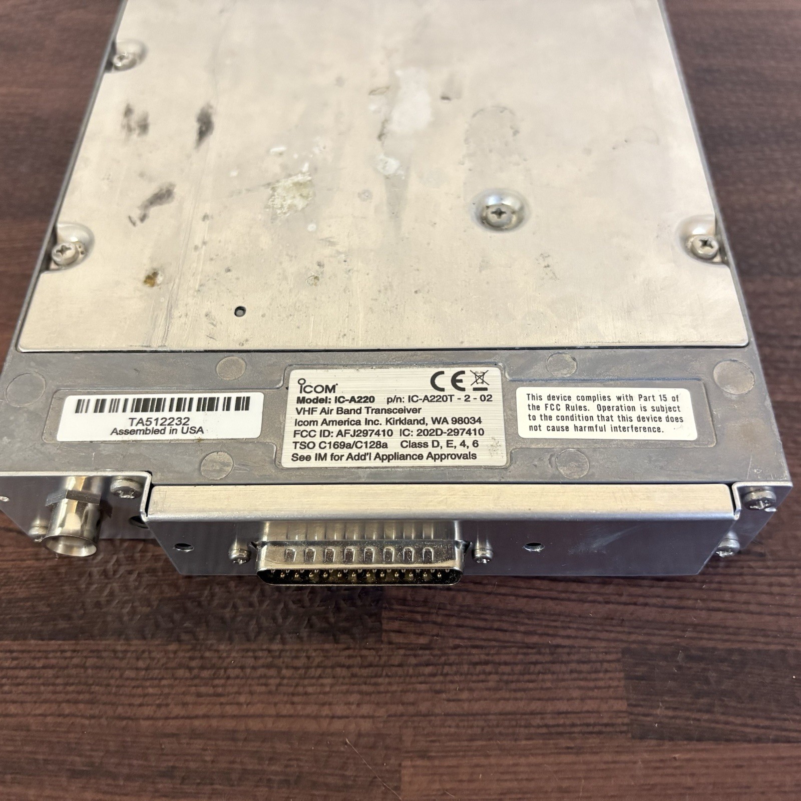 ICOM IC-A220 VHF transceiver - Needs Repair