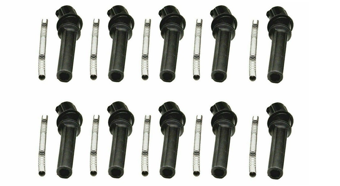 10 Coil Boots and Springs Replacement for 2000-2005 FORD EXCURSION V10 6.8L