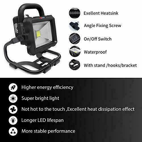 LED Work Light Cordless for Garage Workshop Powered by 20v for Black & Decker
