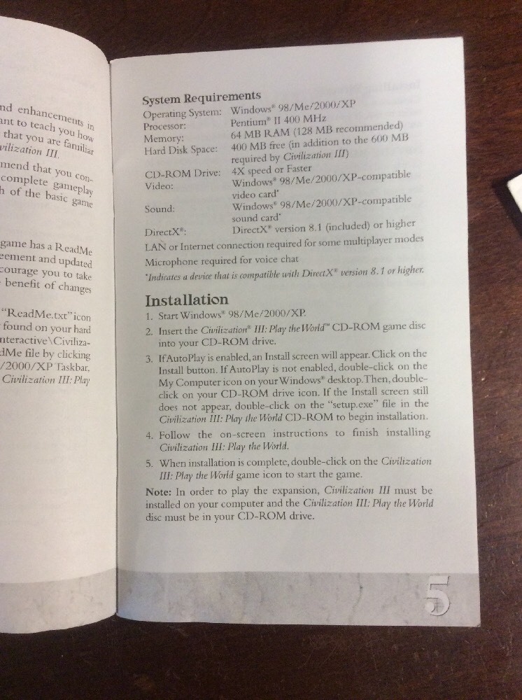 Sid Meier's Civilization 3 Manual Only For PC