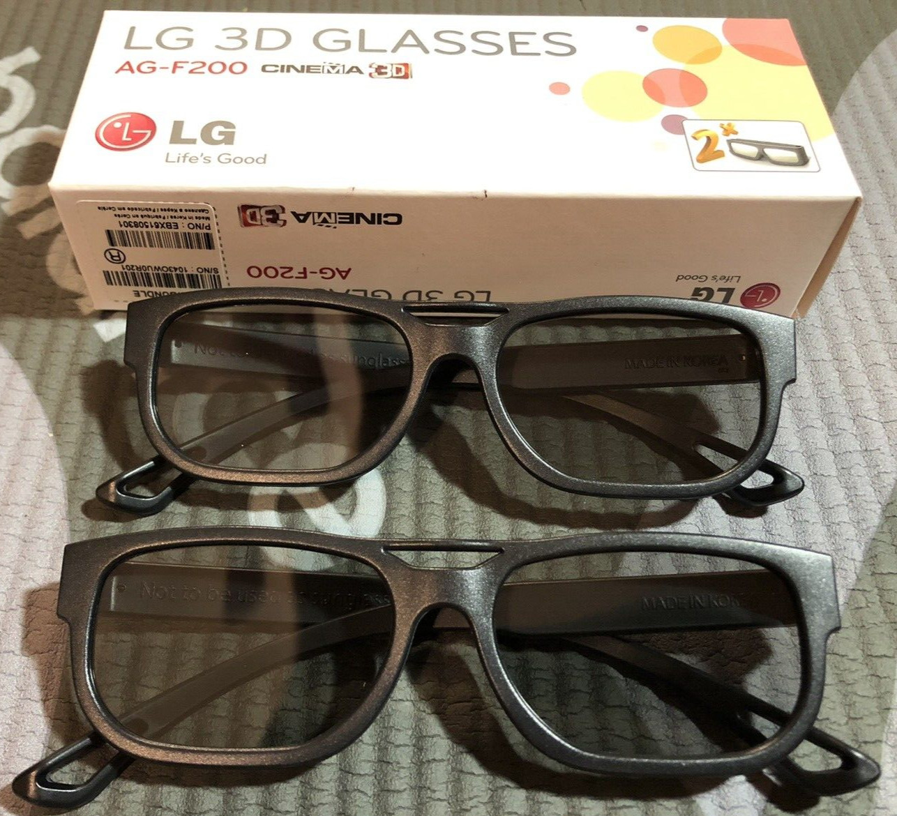 LG 3D Glasses AG-F200 Cinema 3D 4 Pairs Genuine OEM LED HDTV Theater BLACK