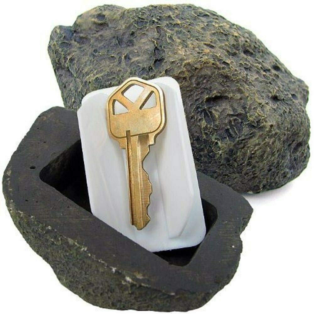 Hide-A-Spare Key Fake Rock Real Stone Look Safe Garden Yard Geocaching Holder