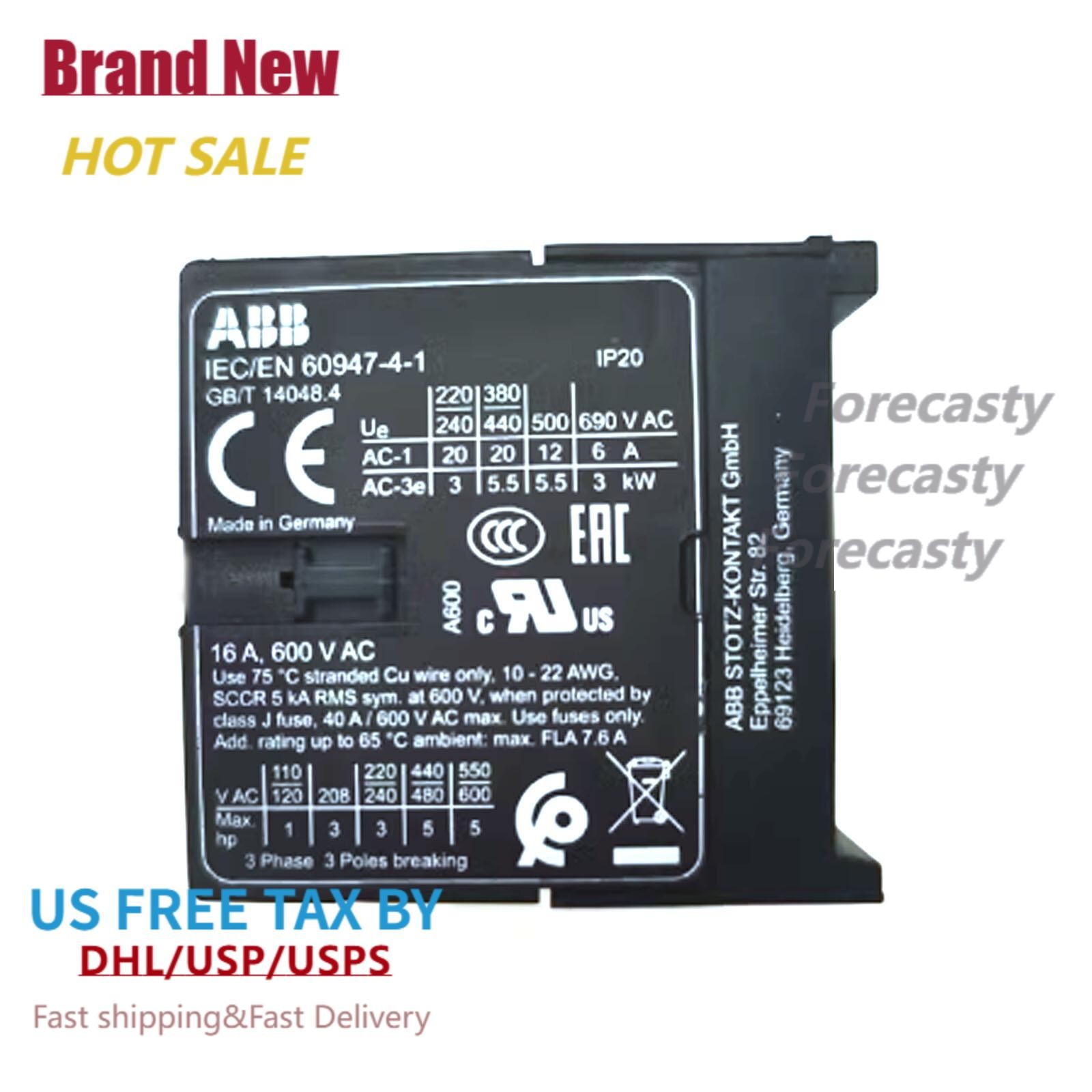 ABB IEC/EN60947-4-1 Contactor New In Box US Free TAX