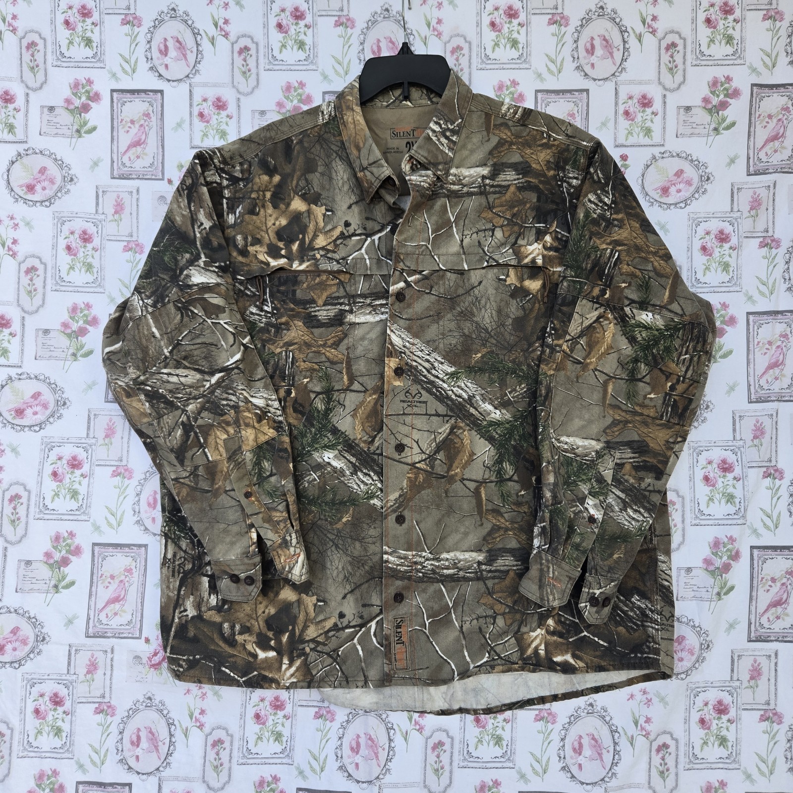 REDHEAD Silent Hide Shirt Mens 2XL Camo Hunting Button Down Long Sleeve Realtree