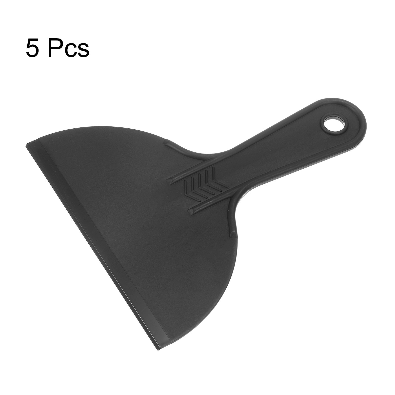 5pcs Putty Scraper 6" Width 6mm Thin Flexible Plastic Putty Knife Black