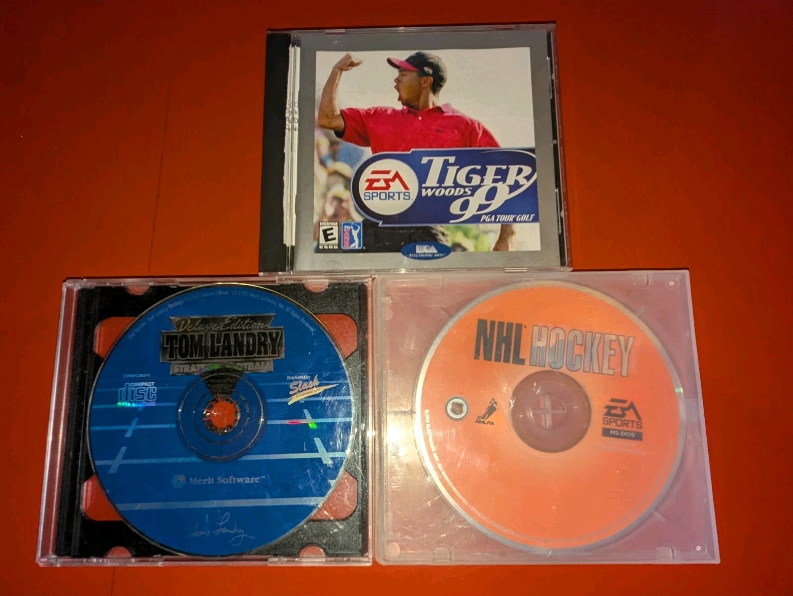 Lot of 3 Vintage PC Sports Games: Football, Golf, Hockey
