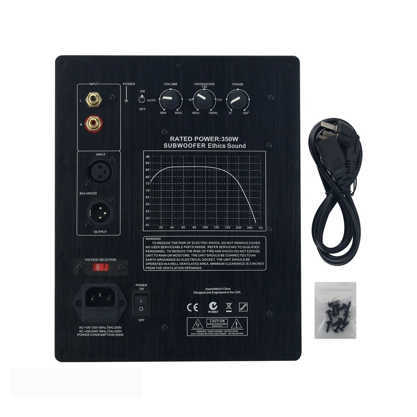 Subwoofer Amplifier Board Plate Amp Ethics Sound 350W For Closed &Phase-Inverted