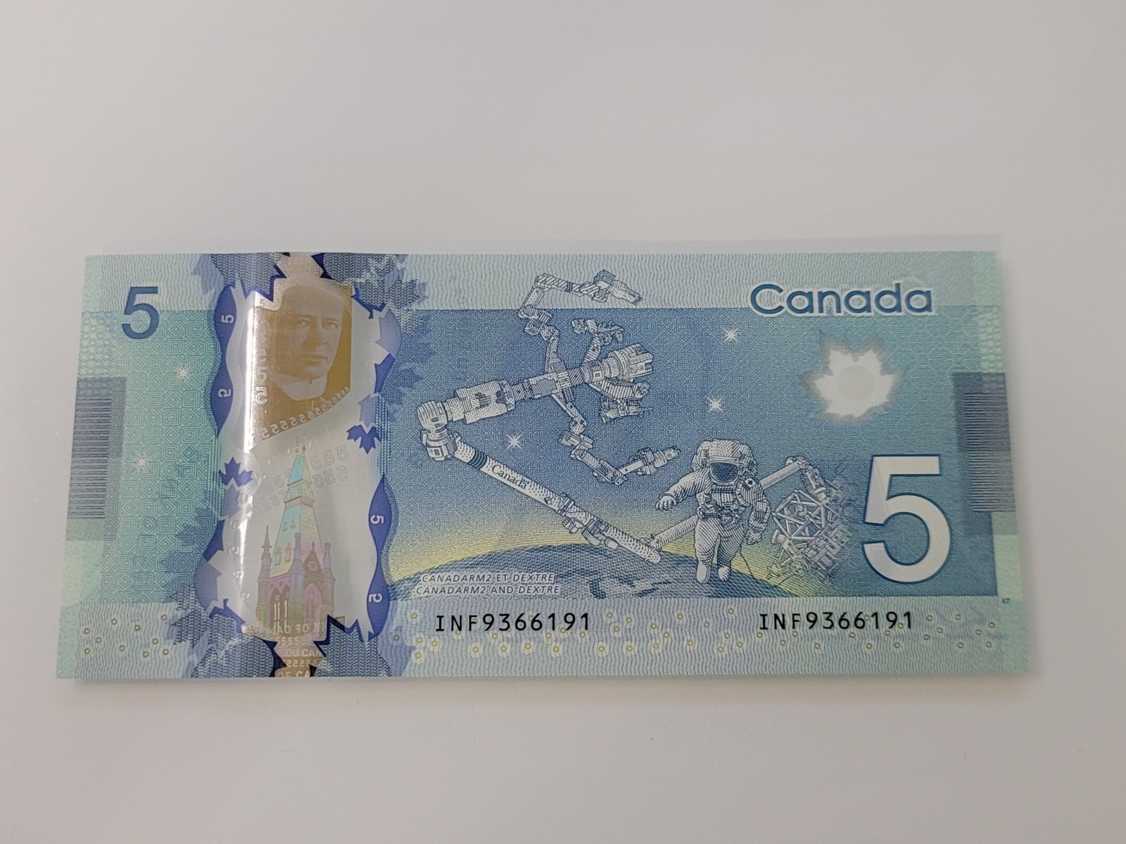 Canada 5 Dollars UNC Polymer Wilkins Macklem INF