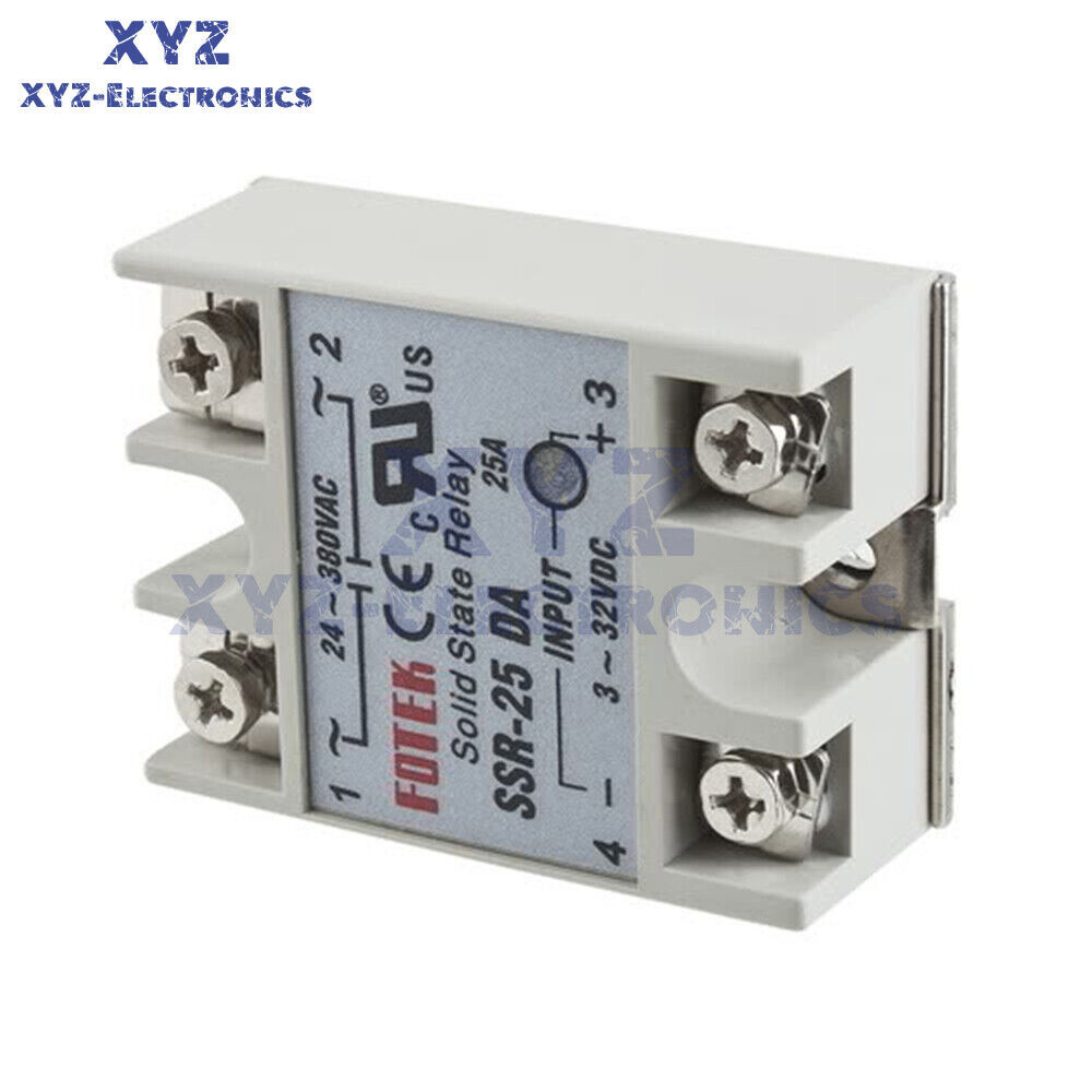 1-10PCS SSR-25DA Solid State Relay Module 25A DC 3V-32V Input AC 24V-380V Output