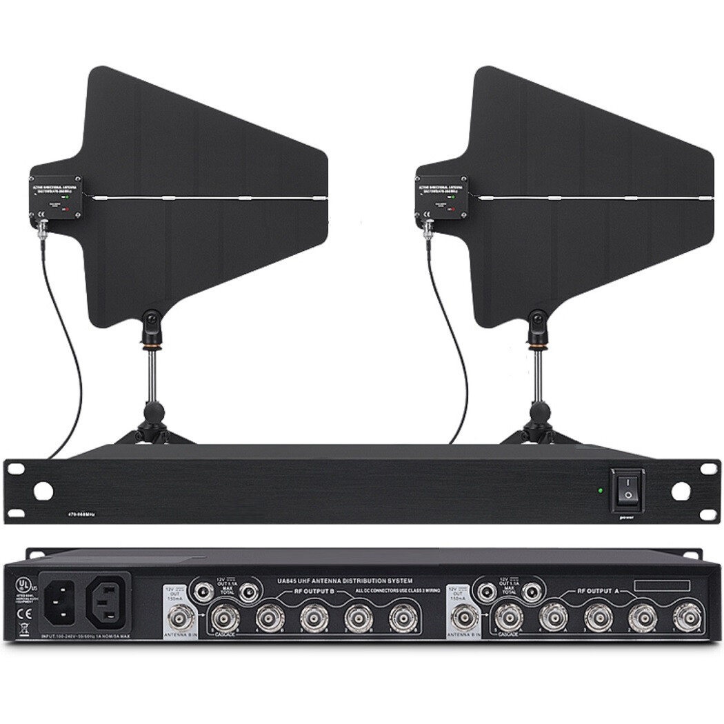 Antenna Splitter Power Distribution System for Shure SLXD4 Handheld Headset Lav