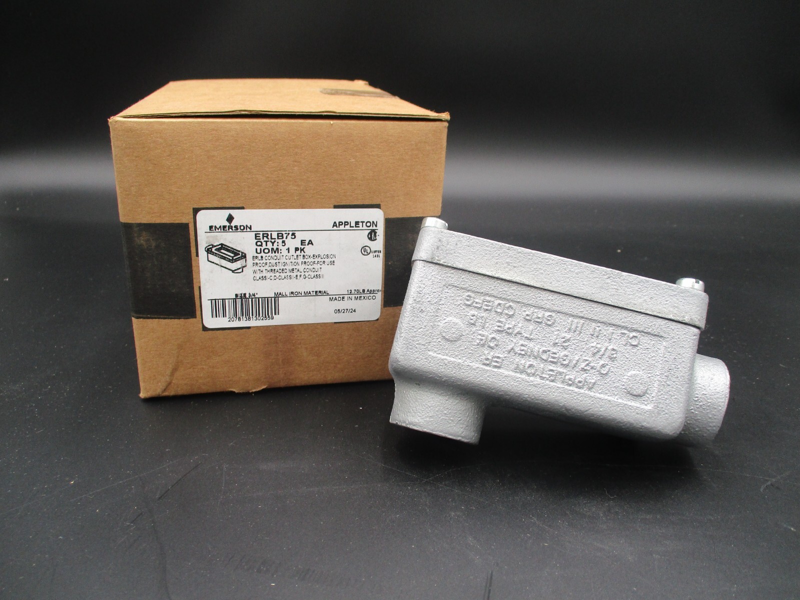 (QTY 1) APPLETON ERLB75  3/4"  EXPLOSION PROOF LB FITTING *SAME DAY SHIP