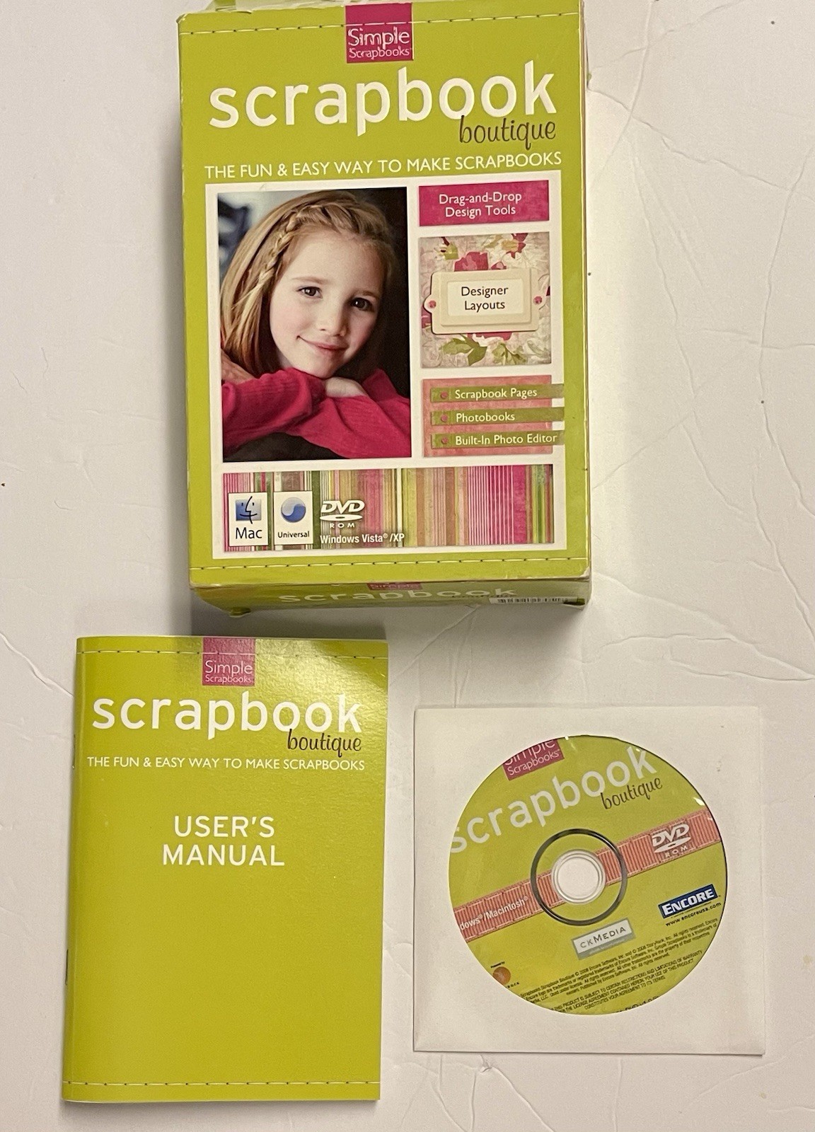 Simple Scrapbook Boutique Interactive DVD w Booklet & Lots of Pics 2006 NEW