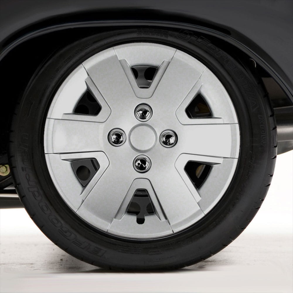 Set of Four 15" Silver Hubcap Wheel Covers for 2006-2011 Ford Focus (Push-on)