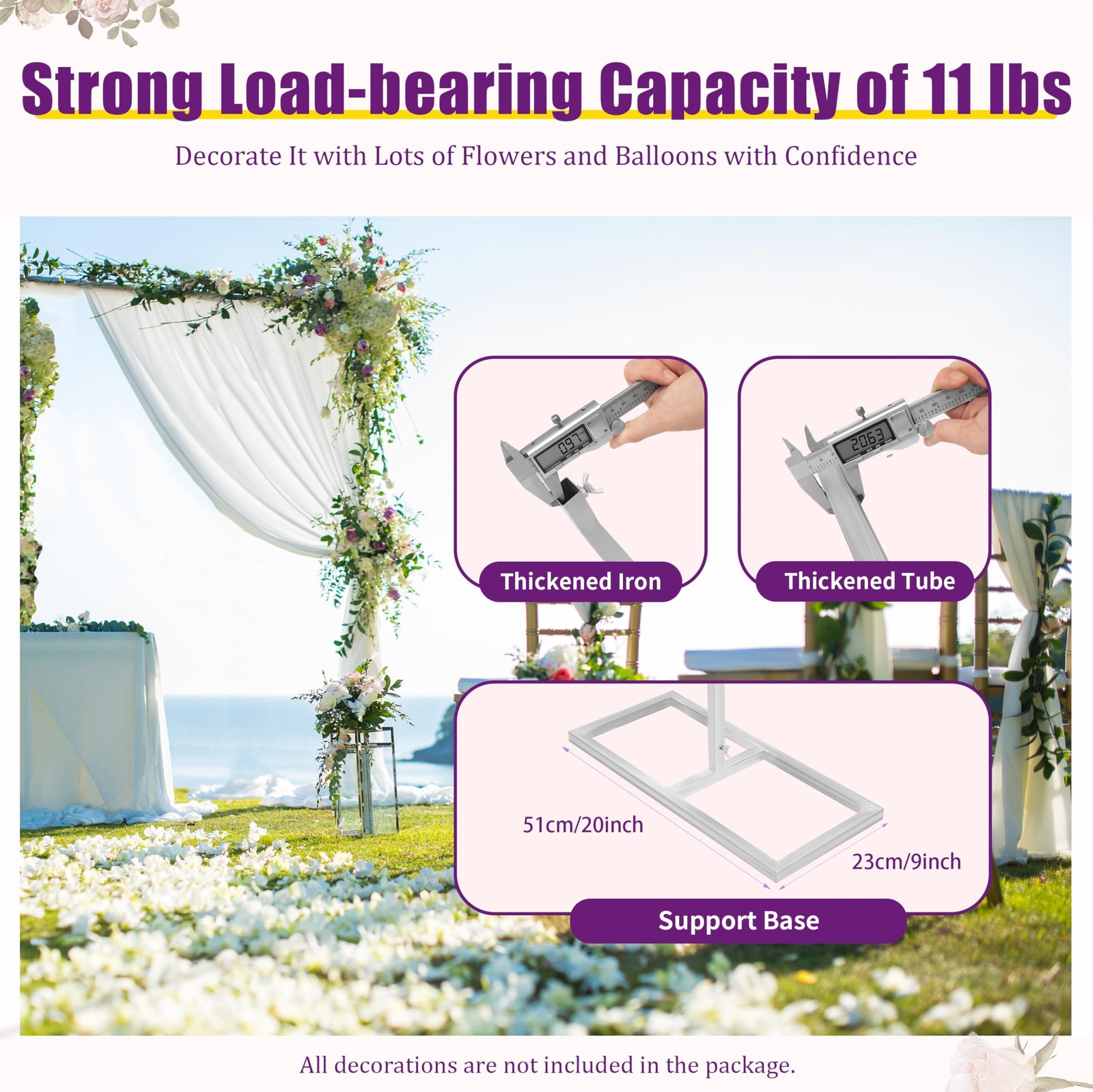 19.7x9.8 Ft Heavy Duty Wedding Backdrop Stand Adjustable Telescopic Kit
