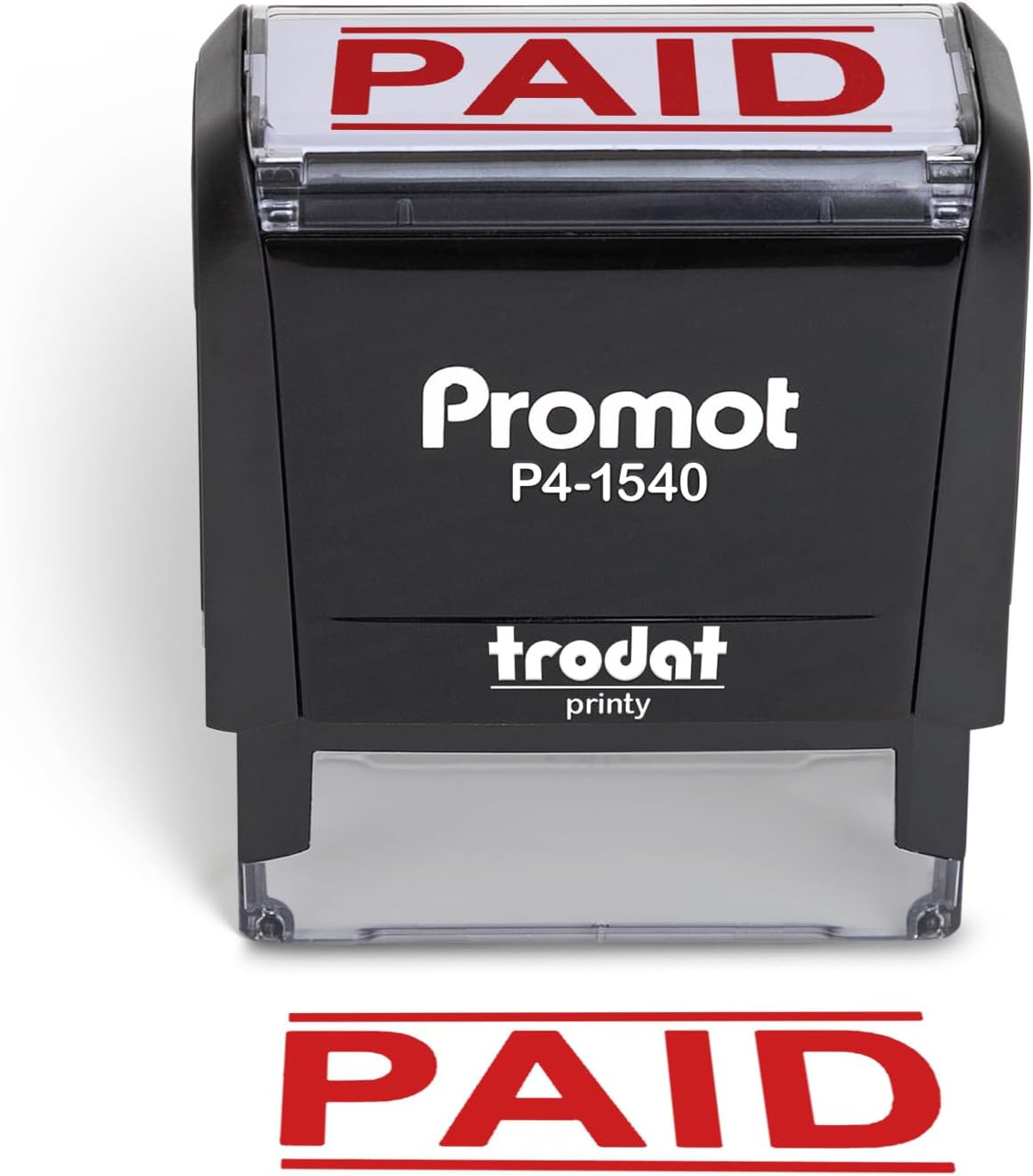 Sello “Paid” autoentintable rojo, oficina, cuentas, negocios, uso diario