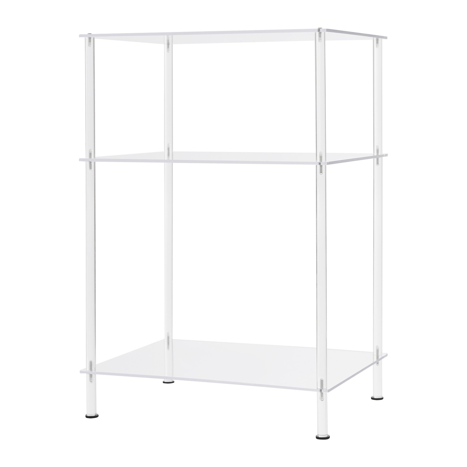 3 Tiers Acrylic Side Table Small End Table Modern Nightstand With Rubber Pads