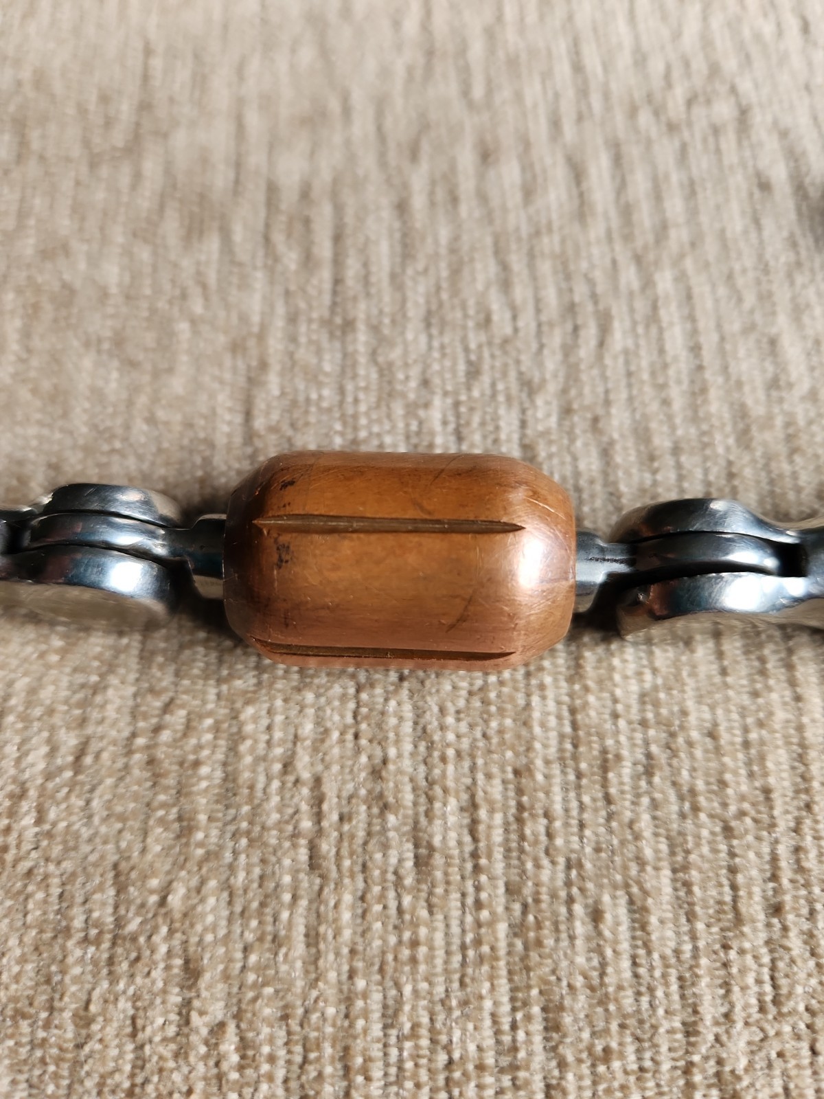 Centaur 5" Horse Bit Kimberwick Double Hinged D Cheeks With Copper Roller