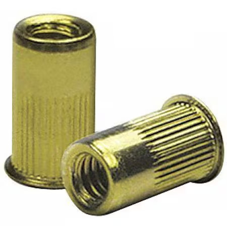 Zoro Select Cak2-2520-165-50 Rivet Nut, 1/4"-20 Thread Size, 0.455 In Flange,