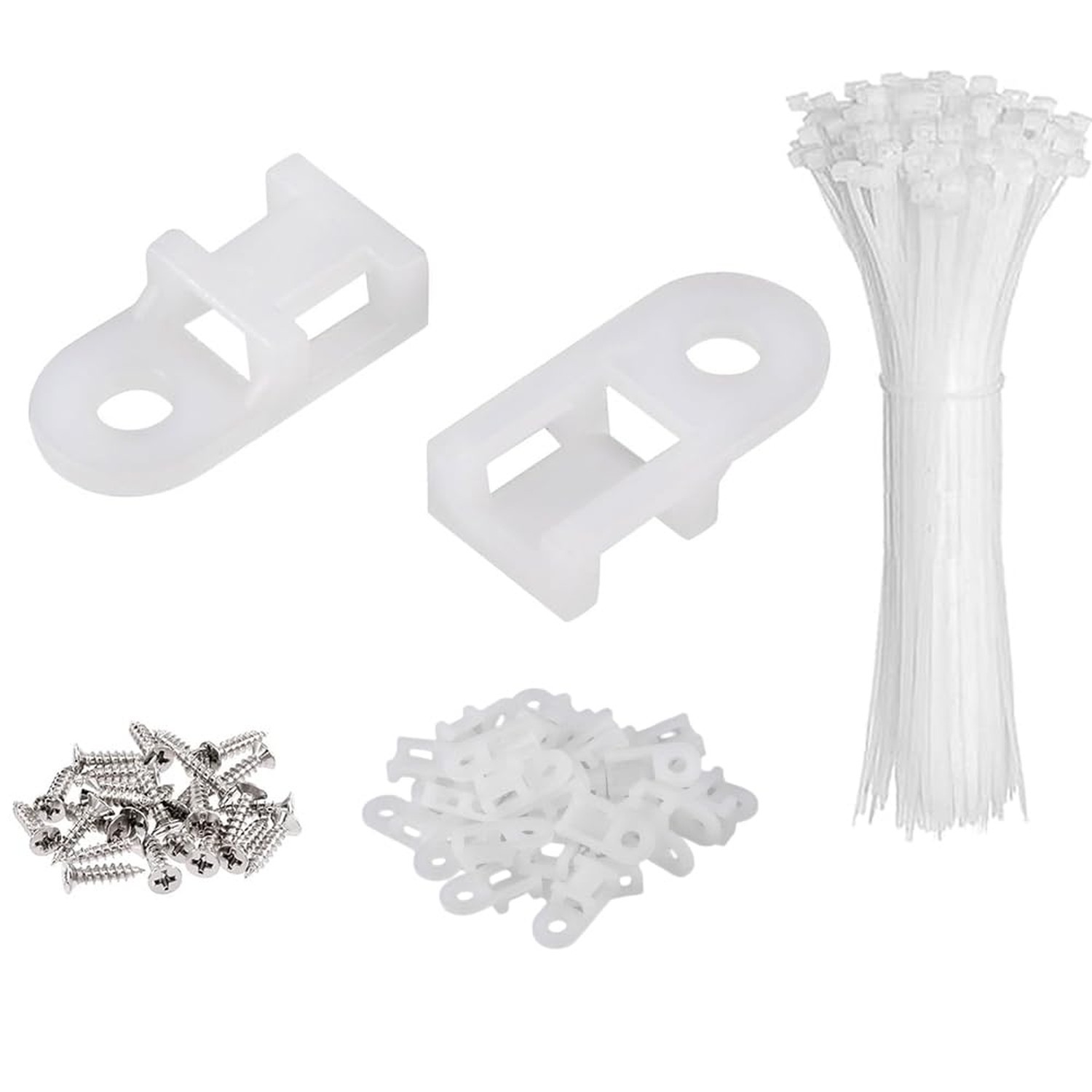 120 Set Cable Zip Tie Mounts Kit with 6" Zip Ties, White Cable Tie Base and T...