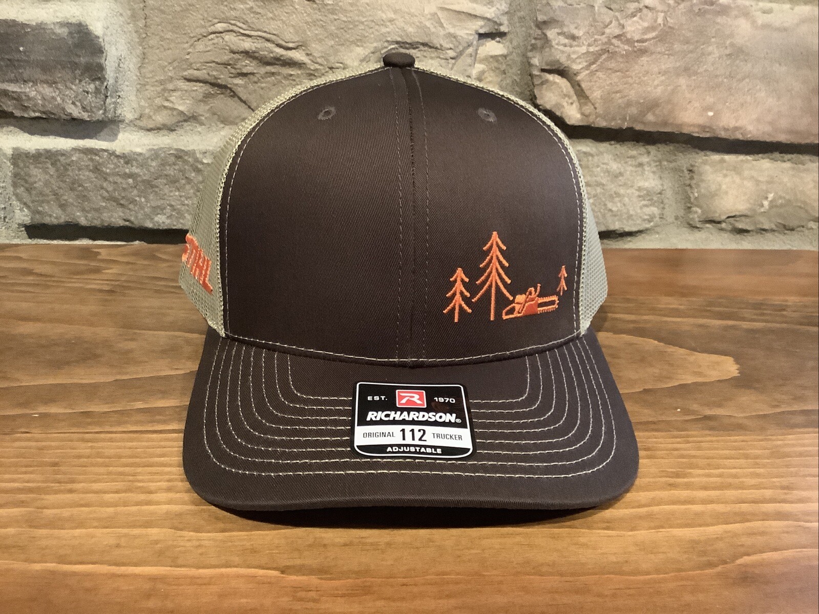 Stihl Richardson Adjustable Brown/ Light Brown Chainsaw Trucker Hat Brand New