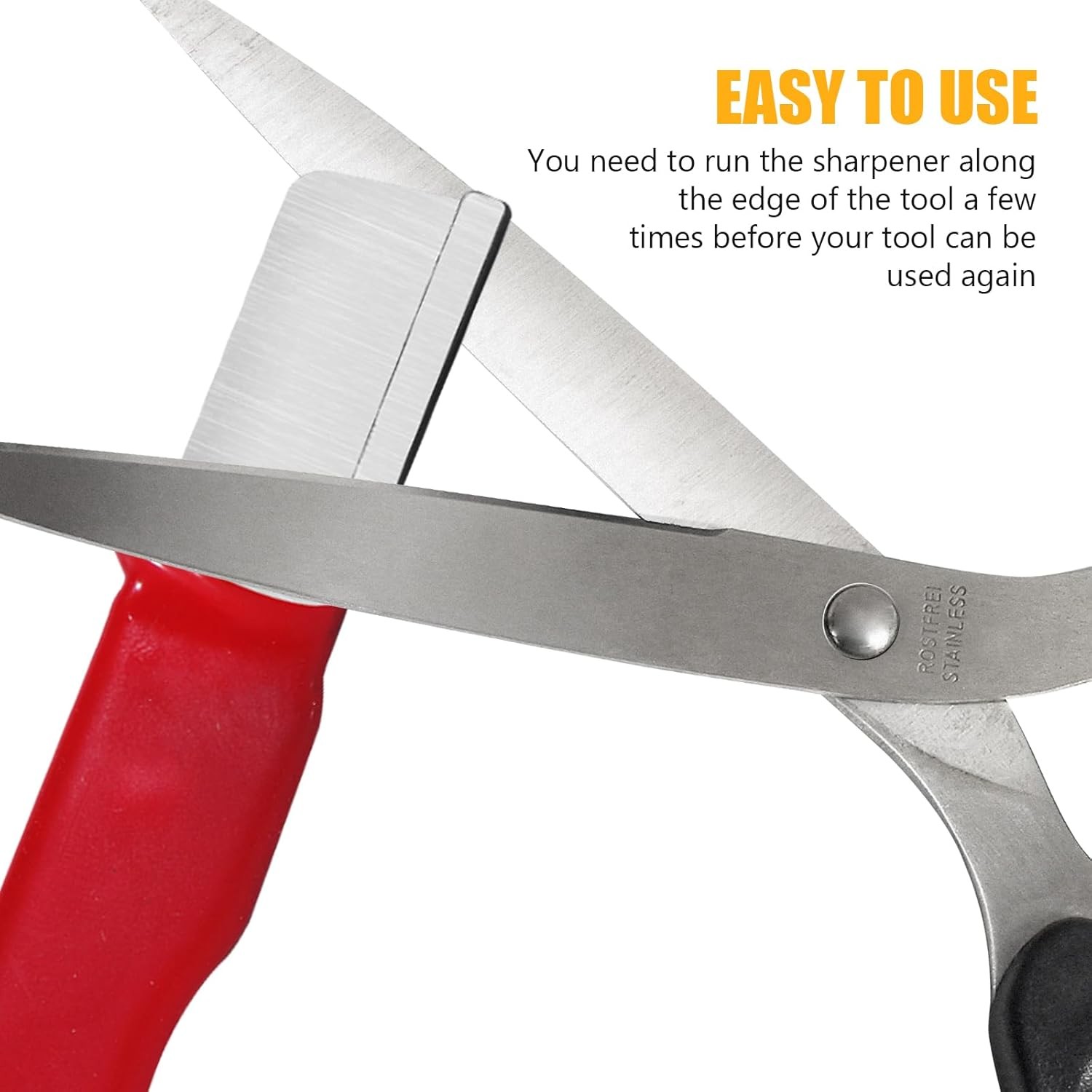2Pcs Garden Tool Sharpener, Quick Gardening Scissors Sharpener for Black+Red
