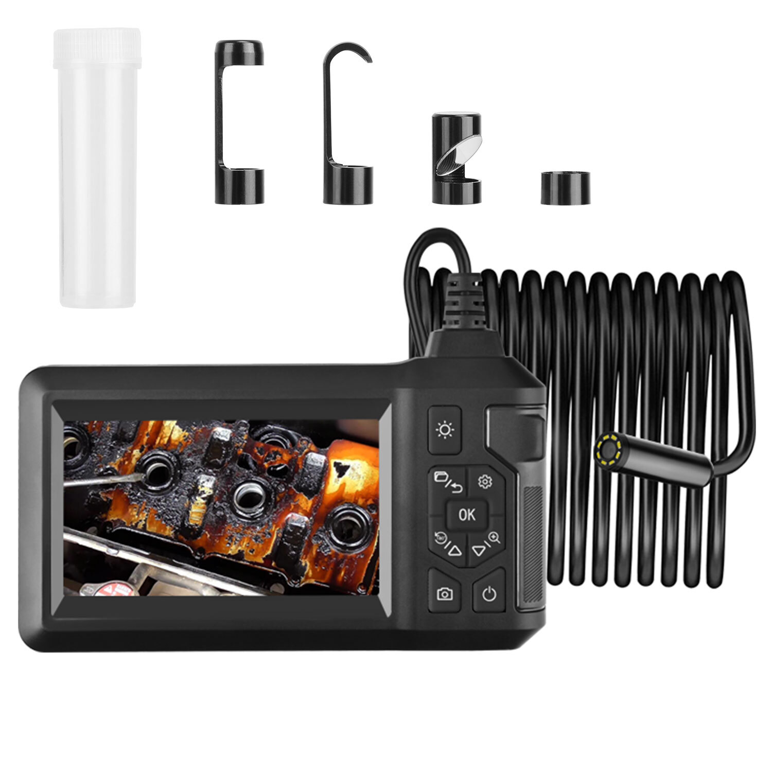 1080P Endoscope Camera 4.3'' Screen Borescope Inspection Snake Camera 16.4FT